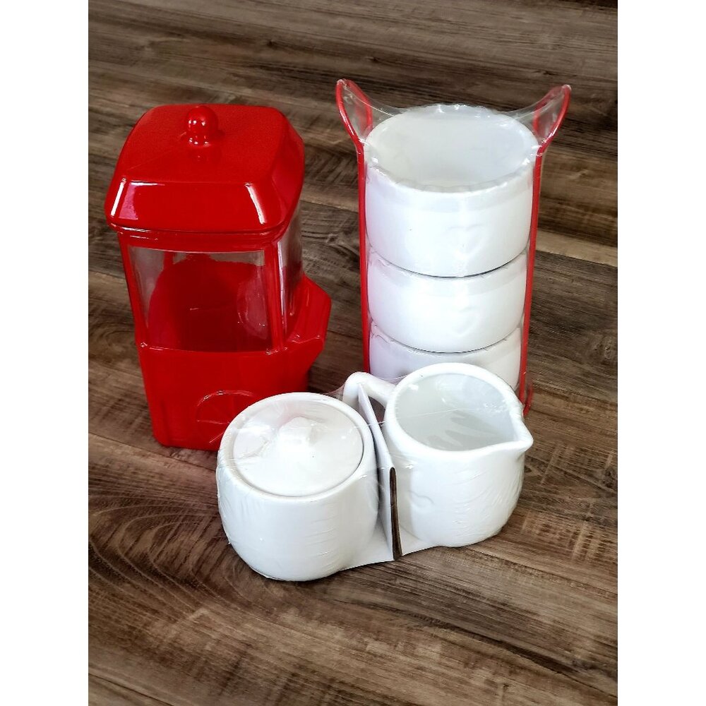 Charming Valentine's Kitchen Decor | Ceramic Snack Jar and Bowl Set